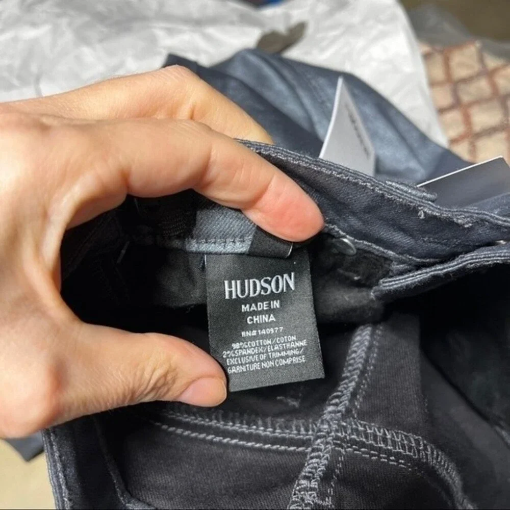 Hudson Kid’s Coated Skinny Jeans in Ebony 8 NWT